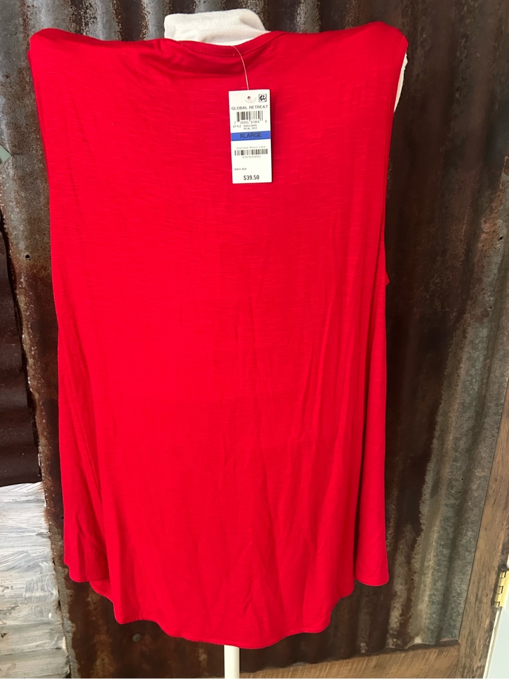 NWT-Style & Co Sleeveless Embroidered Top-Xl Red Boho Blouse - Picture 5 of 5
